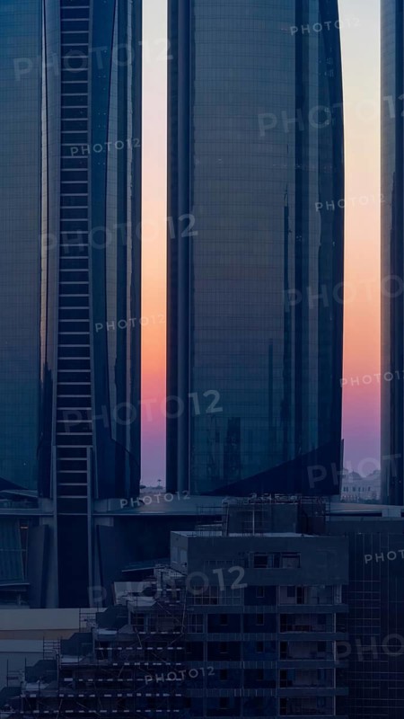 UAE, United Arab Emirates, Abu Dhabi downtown panorama and financial center skyline