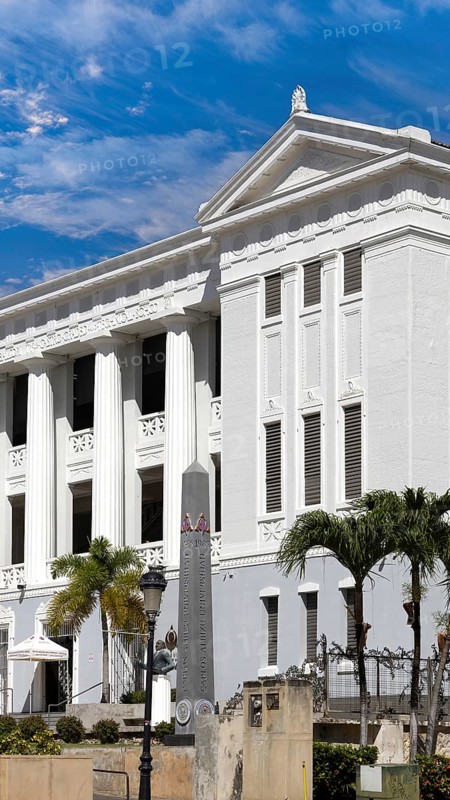 San Juan, Puerto Rico, February 10, 2025: Puerto Rico, San Juan Carlos Albizu University building in historic city center