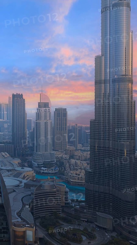 UAE, Dubai downtown financial skyline and business shopping center near Dubai Mall