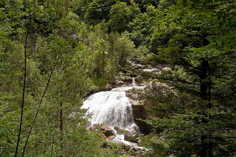 The Cascada de Arripas waterfall in Ordesa y Monte Perdido National Park, Spain