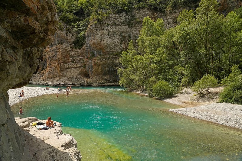 The River Ara in the Spanish Pyrenees near Ainsa, Spain