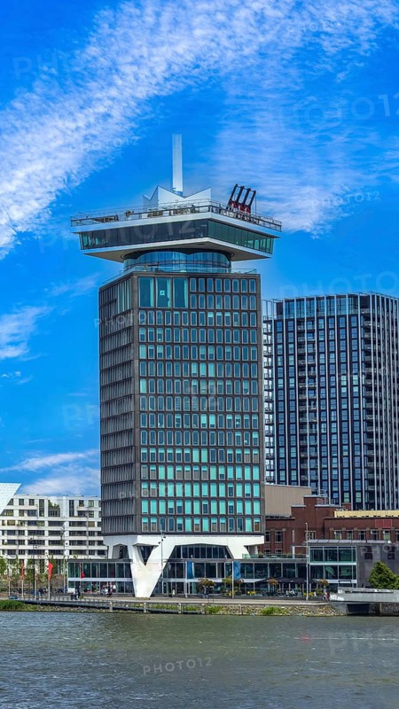 Amsterdam lookout with 360-degree views of Amsterdam skyline and Over the Edge swing attraction