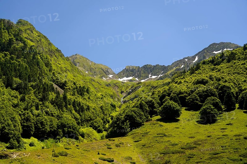 Mountain landscape of the Pyrenees near Laruns, Pyrénées-Atlantiques, France
