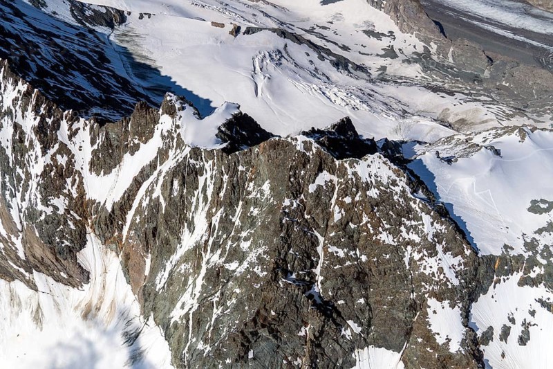 GroÃŸglockner mountain peak, summit, mountain, Hohe Tauern, Salzburg, Carinthia, aerial view, Austria