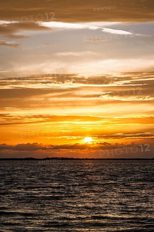 Sunset over Gironde Estuary, Braud-et-Saint-Louis, France
