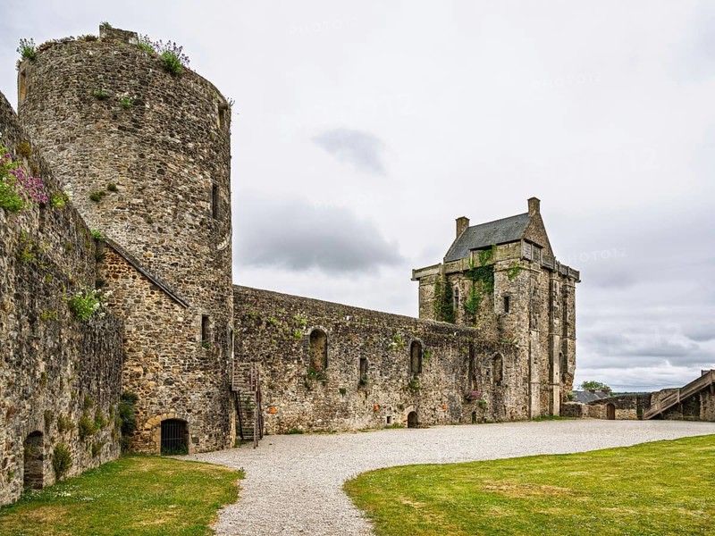 Castle ruin of Chateau de Saint-Sauveur-le-Vicomte, Manche, Normandy, France