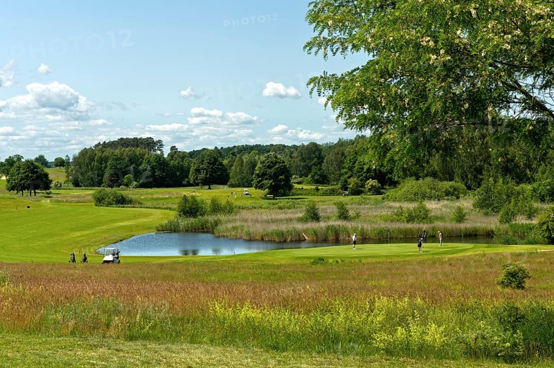 Golf course at Golfhotel Balmer See Hotel-Golf-Spa, Balm, Island of Usedom, Mecklenburg-Western Pomerania, Germany