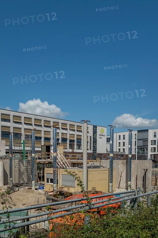Extension, building, new ward building with operating theatre extension, hospital, AugustenstraÃŸe, Leer, East Frisia, Germany
