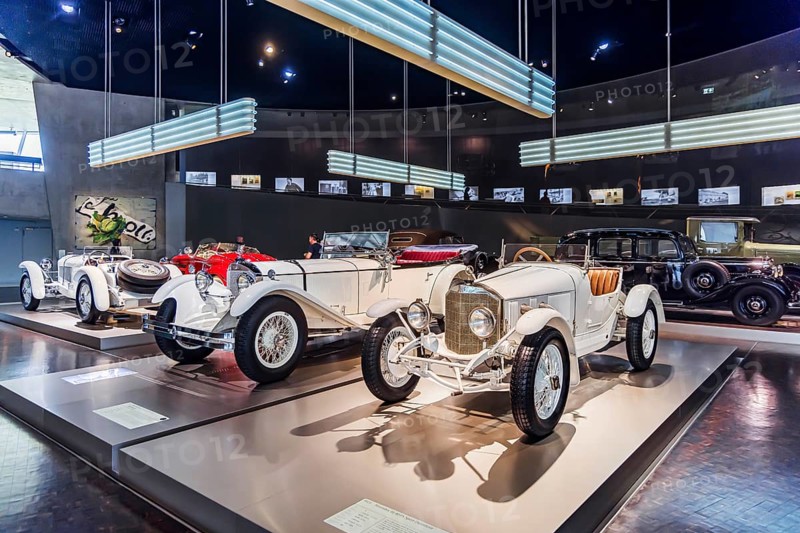 Mercedes-Benz 10-40 hp sports two-seater from 1923. The Mercedes-Benz Museum in Stuttgart presents a journey through the automotive history of the global corporation. The history of the Mercedes star begins with the first automobile in 1886. Stuttgart, Baden-WÃ¼rttemberg, Germany