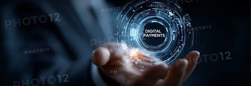 Digital payments concept that show advanced payment technologies and reliability of new financial fintech approaches, AI generated