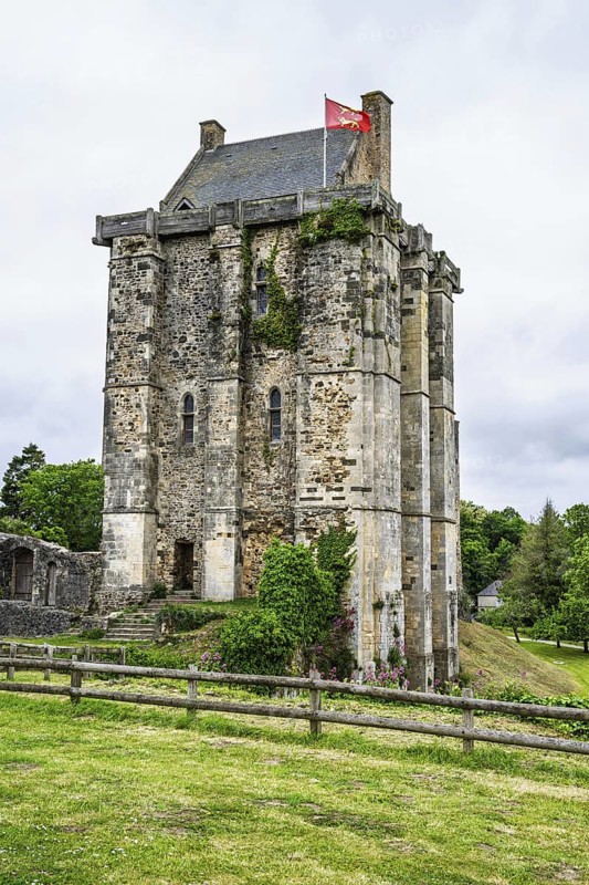 Castle ruin of Chateau de Saint-Sauveur-le-Vicomte, Manche, Normandy, France