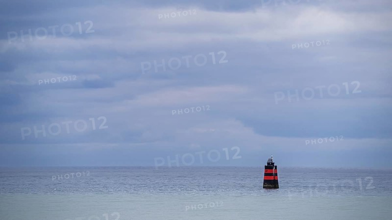 Lighthouse on a Sea in Granville, Manche, Normandy, France