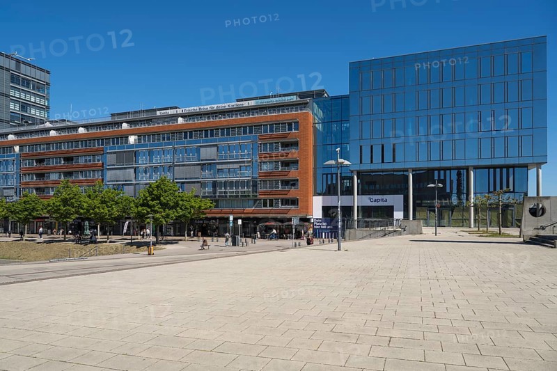 Modern Capita office building at Germaniahafen, Museum Harbour, Kiel, Kiel Fjord, Baltic Sea, Schleswig-Holstein, Germany