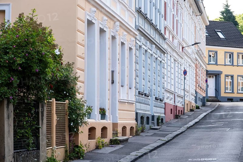 A street with apartment blocks from the Wilhelminian era in Wuppertal, Germany