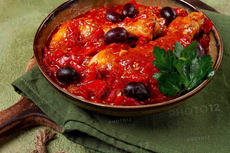 Pollo alla romana, Roman chicken, homemade, no people