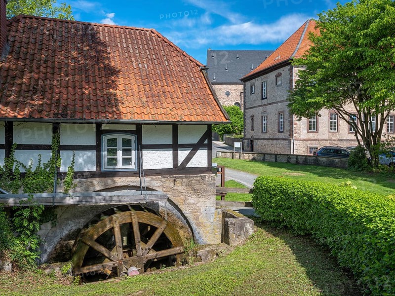 Historic watermill in Lamspringe Monastery, Lower Saxony, Germany