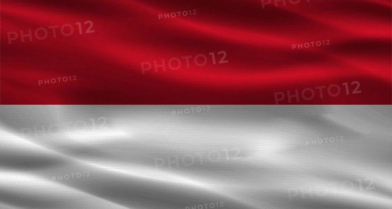 Monaco flag with fabric texture. Realistic flag of Monaco waving