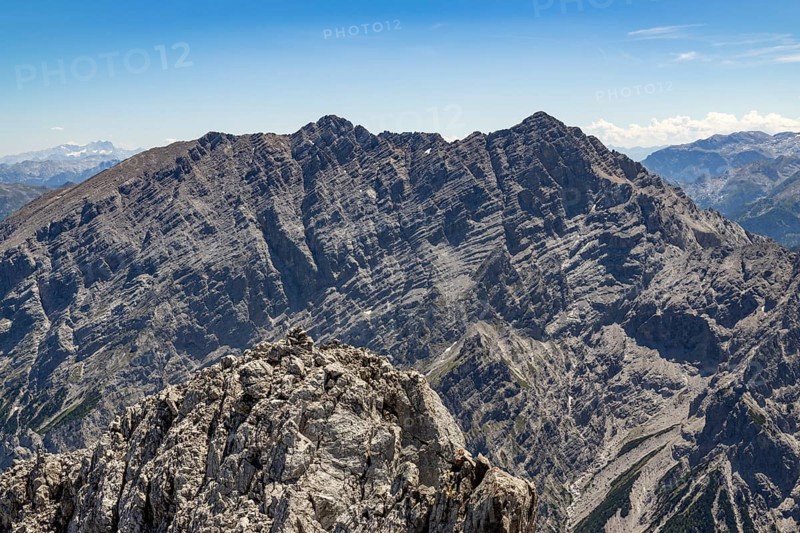 Watzmann from the west, Berchtesgaden Alps, Berchtesgaden National Park, Ramsau, Berchtesgadener Land, Upper Bavaria, Bavaria, Germany