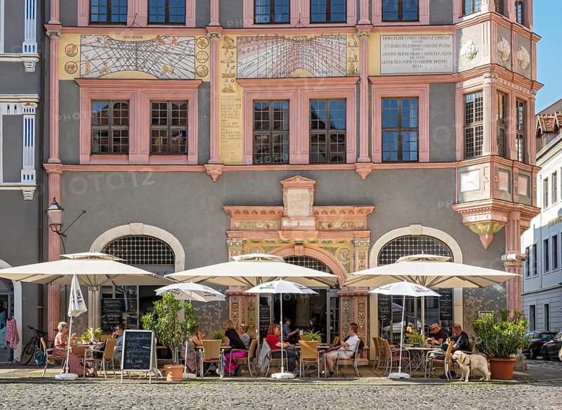 Café at Ratsapotheke - Town Pharmacy building, Görlitz, Goerlitz, Germany
