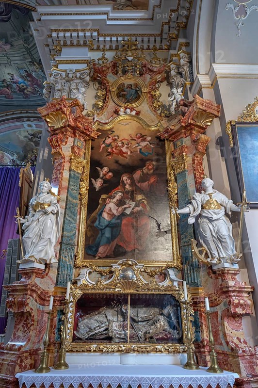 Side altar of the Baroque parish church of St Nicholas, 1725, Tannheim, Austria