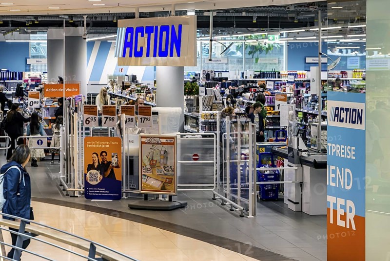 Action bargain store in the Königsbaupassagen shopping centre in Stuttgart, Baden-WÃ¼rttemberg, Germany