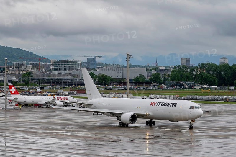 Aircraft My Freighter, UK67009, Boeing 767-300, Zurich Kloten, Switzerland