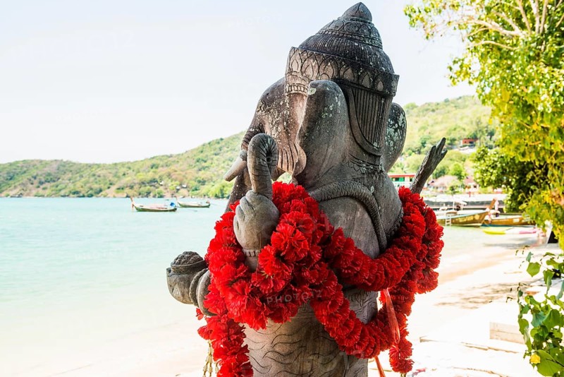 Elephant figure, Loh Dalum Beach, Koh Phi Phi, Krabi, Andaman Sea, Thailand