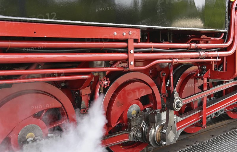 Steam locomotive of the Raging Roland on RÃ¼gen, Mecklenburg-Vorpommern, Germany