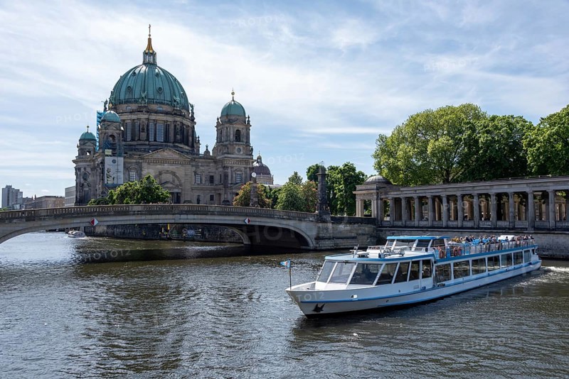 Berlin Cathedral, Excursion boat, Museum Island, Berlin, Germany