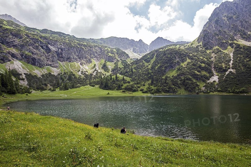 Unterer GaiÃŸalpsee, near Oberstdorf, OberallgÃ¤u, AllgÃ¤u Alps, AllgÃ¤u, Bavaria, Germany