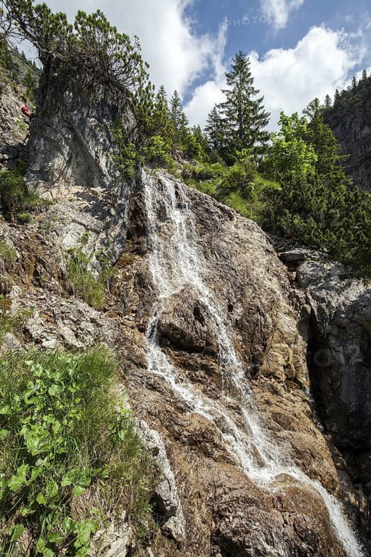 GaiÃŸalpbach waterfall on the hiking trail from the GaiÃŸalpe to Unterer GaiÃŸalpsee, near Oberstdorf, OberallgÃ¤u, AllgÃ¤u Alps, AllgÃ¤u, Bavaria, Germany