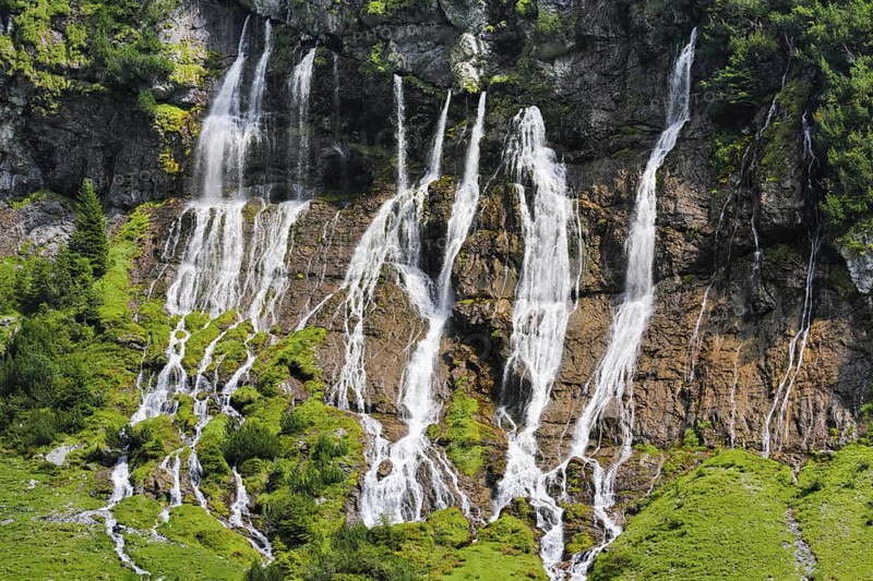 Jungibach Falls in Gental near Engstlenalp, Canton Bern, Switzerland