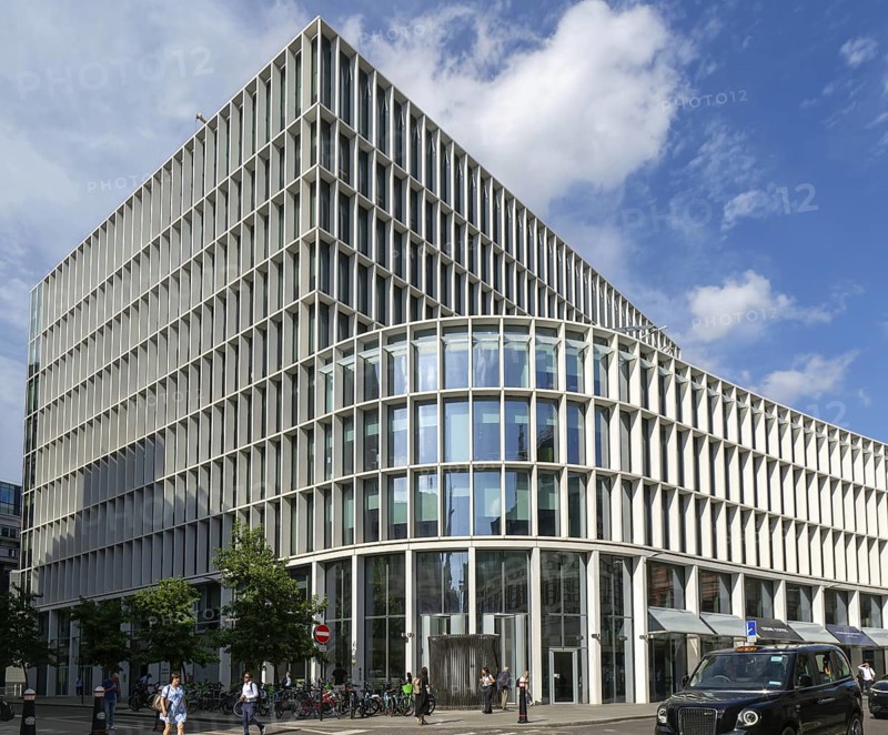 Modern architecture of One New Ludgate office building, Ludgate Hill, central London, England, UK