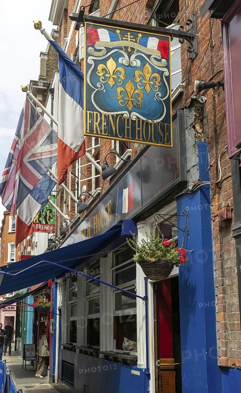 Exterior of The French House pub, Sean Street, Soho, London, England, UK