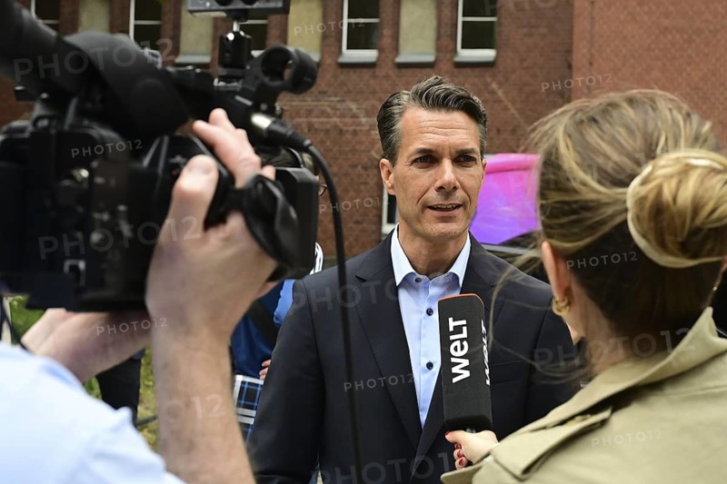 Charite and BMW launch study and test in-car sensors that measure and monitor health and vital signs. On the picture Dr Matthias Franz (BMW) in an interview with Welt-TV