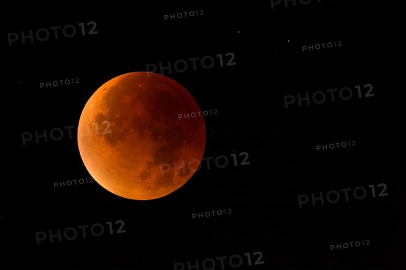 At 4:47 in the morning... Blood moon (total lunar eclipse) over North Rhine-Westphalia on 28 September 2015, full moon, supermoon, strawberry moon, local nature, Meerbusch, DÃ¼sseldorf, Rhineland, Lower Rhine, North Rhine-Westphalia, Germany, Western Europe