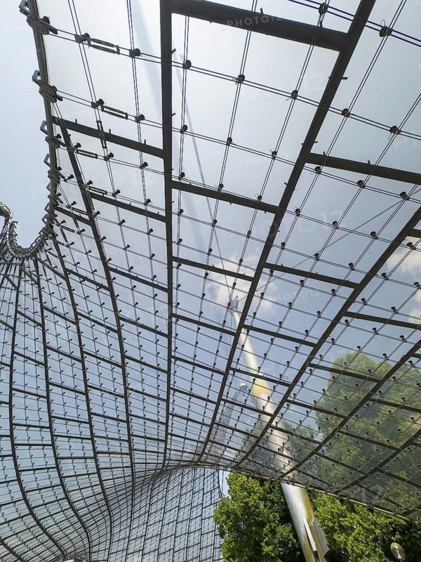 Roof construction, Olympic Park, Munich, Bavaria, Germany