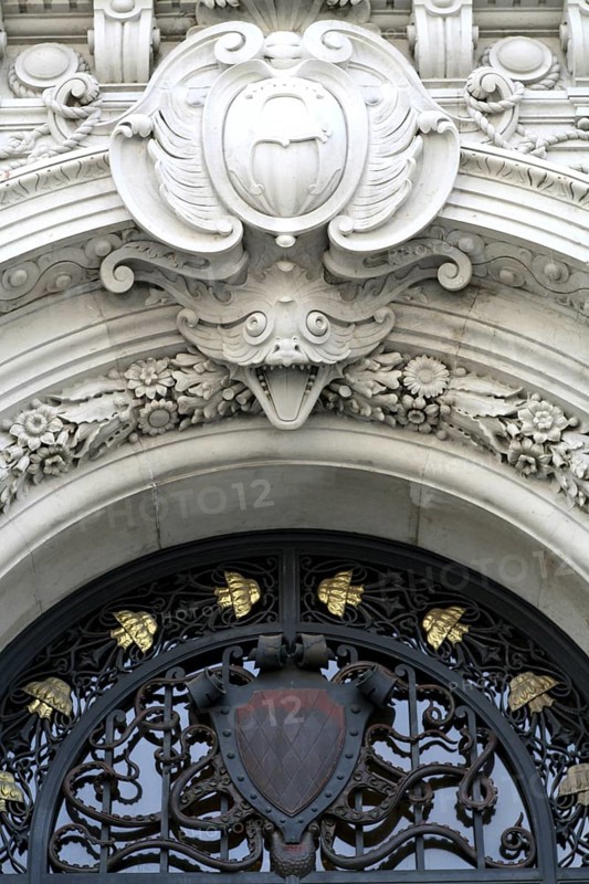 Architectural detail, Decorations, Entrance, Old Museum, Monaco-Ville, Monaco