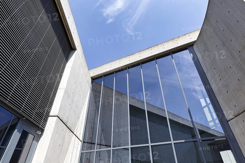 Conference pavilion, conference building, faÃ§ade detail, architect Tadao Ando, modern architecture, Vitra Campus, Vitra Design Museum, Weil am Rhein, Baden-WÃ¼rttemberg, Germany