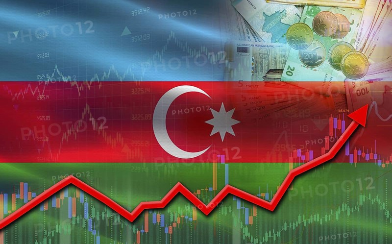 Azerbaijan economic growth on financial graph. Azerbaijan financial growth on market graph