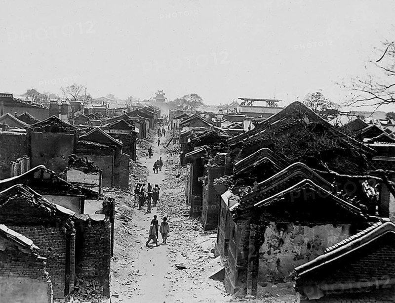 Destroyed Tientsin in the Boxer War, China in July 1900 From the souvenir album of an Austrian naval officer from the SMS Aspern