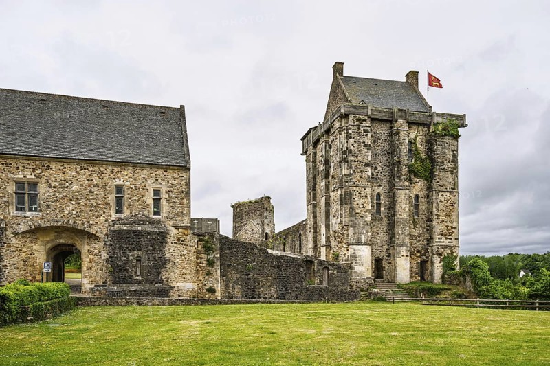 Castle ruin of Chateau de Saint-Sauveur-le-Vicomte, Manche, Normandy, France
