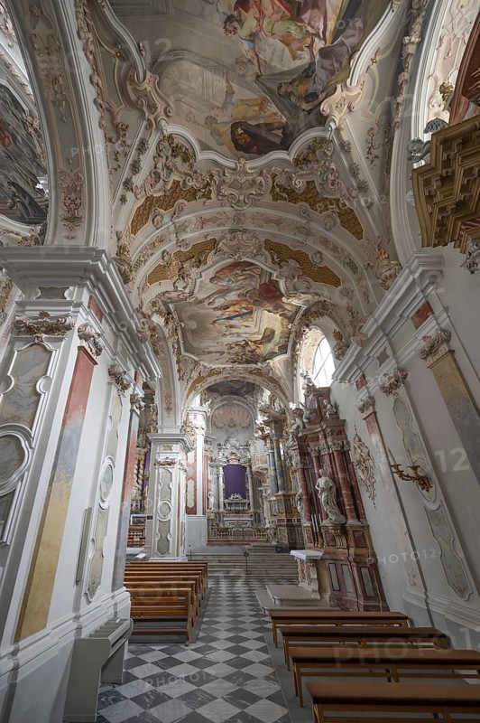 Right aisle of the collegiate basilica, Neustift St Margarethen, Vahrn, district of Bozen, South Tyrol, Italy