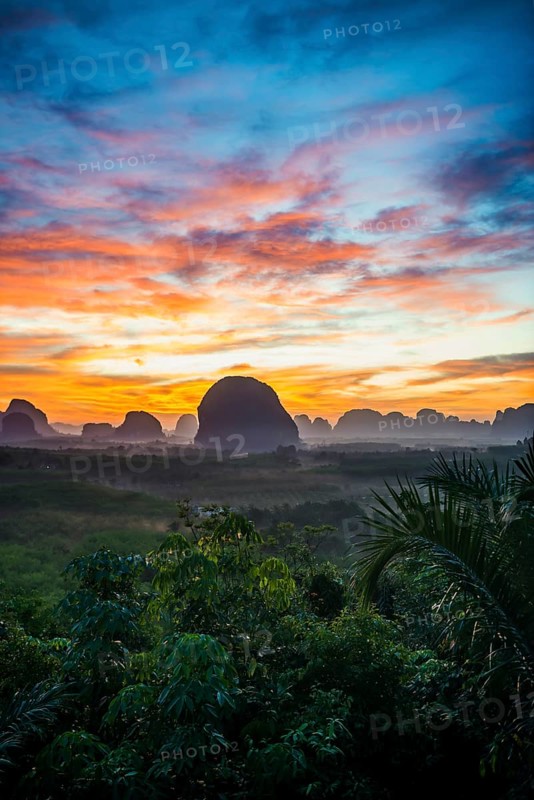Panorama, Din Daeng Doi, sunrise, Krabi, Thailand