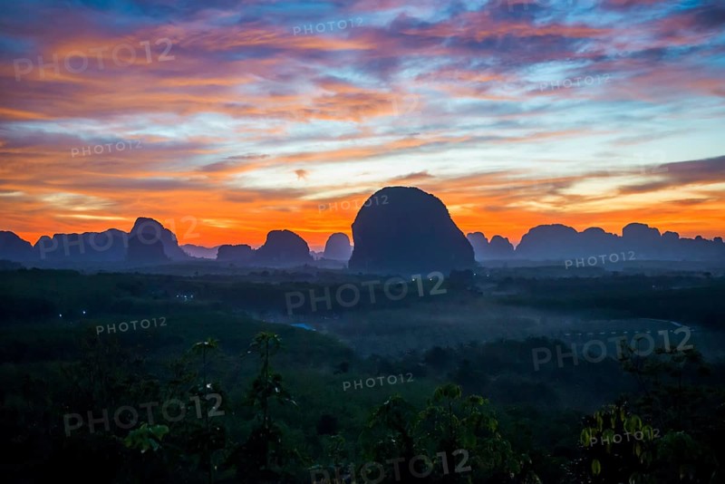 Panorama, Din Daeng Doi, sunrise, Krabi, Thailand