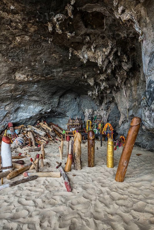 Princess Cave, Phra Nang Cave Shrine, Ao Phra Nang Beach, Railay Beach, Ao Nang, Krabi, Thailand