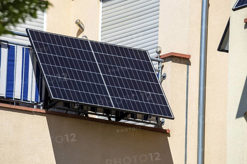 Balcony power plant on an apartment building