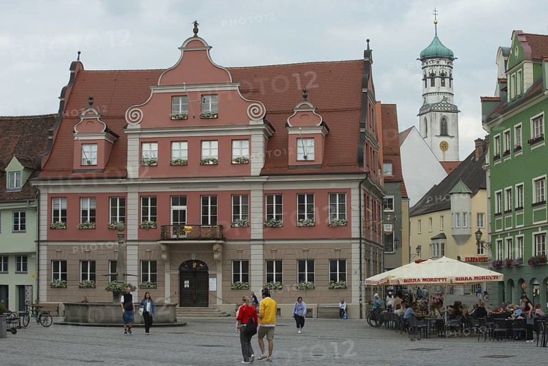 Market square, Memmingen, Bavaria, Germany