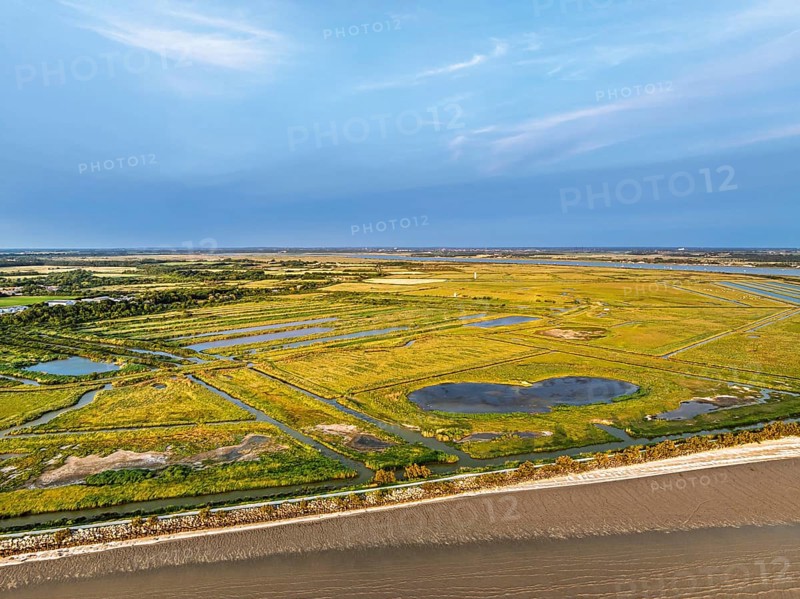 Marshes over Randonnee entre Histoire et Nature from a drone, Fouras, Fouras-les-Bains, Charente-Maritime, Nouvelle-Aquitaine, France