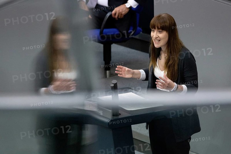 Berlin, Germany - 24.6.2025: Heidi Reichinnek from Die Linke responds to the government statement by Federal Chancellor Friedrich Merz on the NATO summit and the European Council in the Bundestag in Berlin